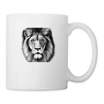 Lion dessiné - Mug blanc - blanc - Droite