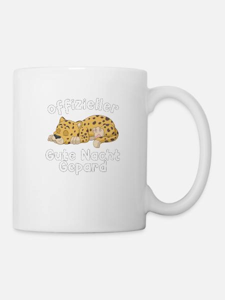 Gute Nacht Gepard schlafen Geschenk - Tasse - Weiß