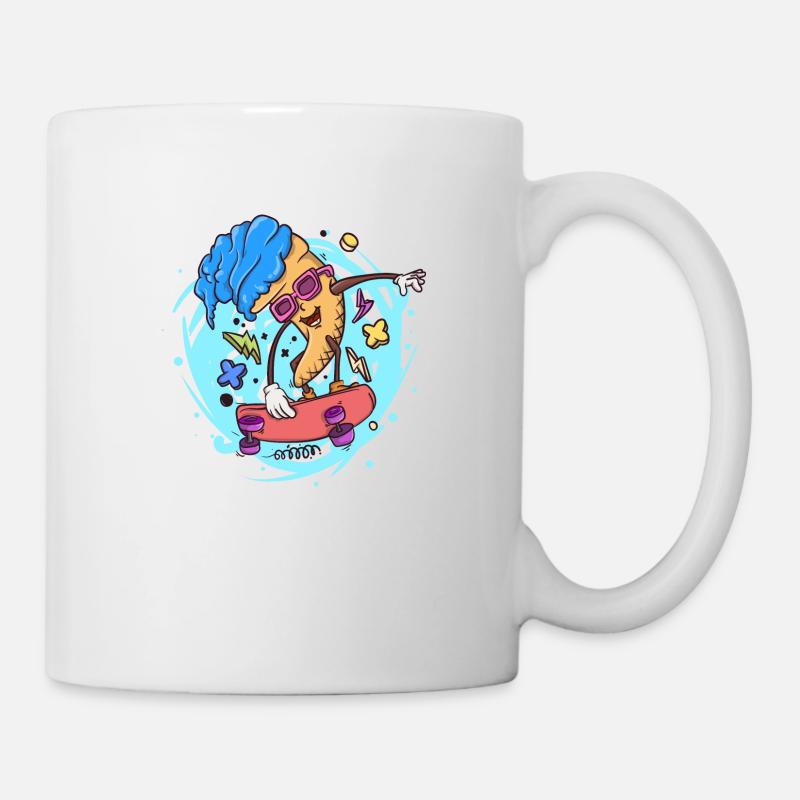 patineur de glace skate skate boarder style de dessin animé - Mug blanc - blanc