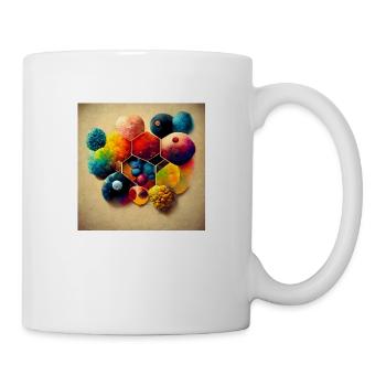 A puzzle with molecules - Mug - white - Right