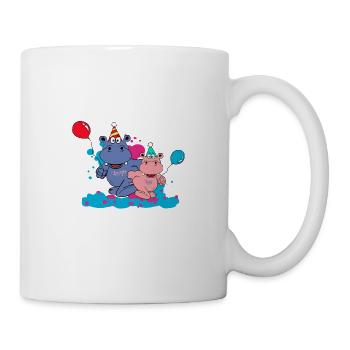 fête de ballon célébrer hippopotame enfants bébé - Mug blanc - blanc - Droite