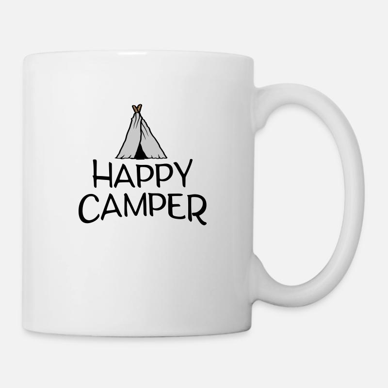 Happy Camper Primitives Zelt - Tasse - Weiß