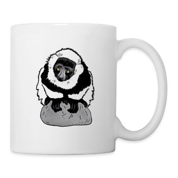 Vari noir et blanc (Lémurien) - Mug blanc - blanc - Droite