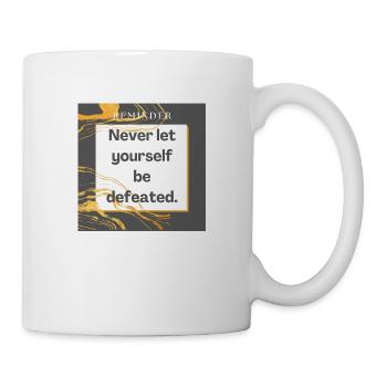 Never let yourself be defeated - Mug blanc - blanc - Droite