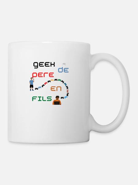 Geek de père en fils - Mug blanc - blanc