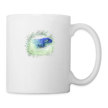 guinea pig, graffiti,painting,blue,yellow - Mug - white - Right