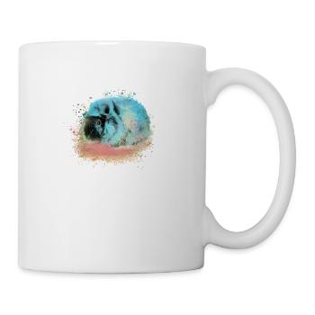 cochon d’Inde, graffiti, peinture, bleu, rose, pop-art - Mug blanc - blanc - Droite