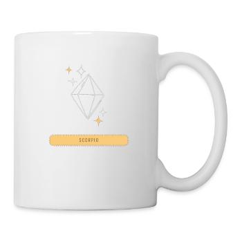 Signe du zodiaque Vêtements Scorpion etc. avec diamant - Mug blanc - blanc - Droite
