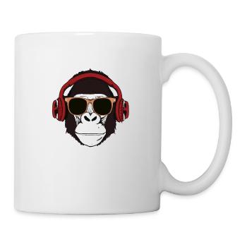 Monkey with headphones and sunglasses Music Monkey - Mug - white - Right