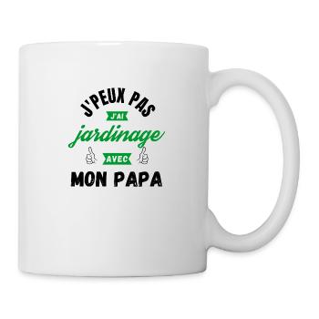 j peux pas j ai jardinage avec mon papa - Mug blanc - blanc - Droite