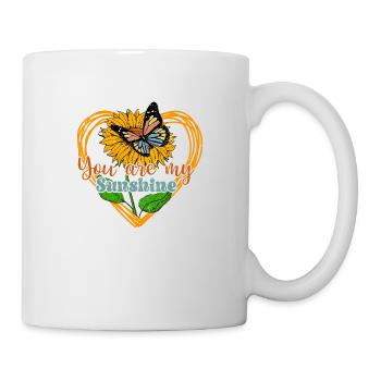 Schmetterling Blume blumig Sprüche Spruch Blumen - Tasse - Weiß - Rechts