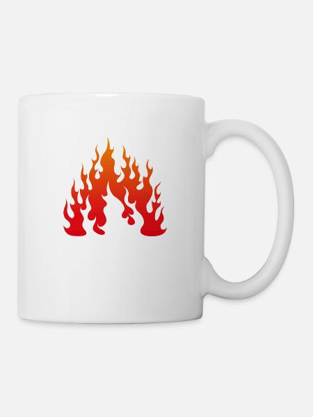 Flammenrot - Tasse - Weiß