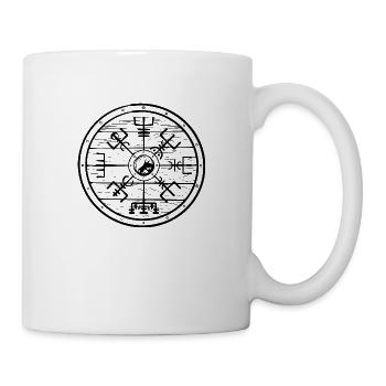 Wikinger Symbol Nordische Zeichen Schild Vegvisir - Tasse - Weiß - Rechts