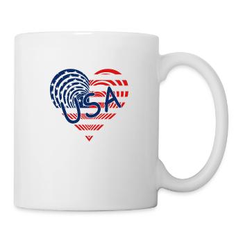 Hearts Herz USA - Tasse - Weiß - Rechts