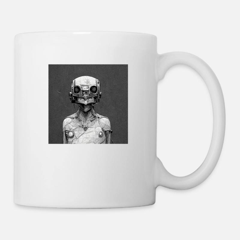 Moitié humain Moitié robot - Mug blanc - blanc