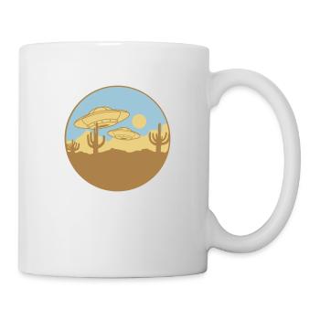 Fliegende Wüsten UFOs Szene - Tasse - Weiß - Rechts