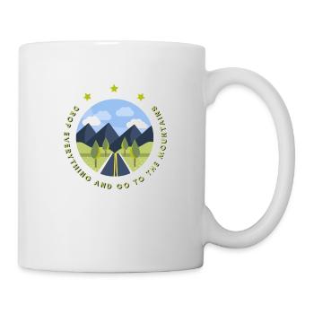 Laissez tout tomber et allez à la montagne - Mug blanc - blanc - Droite