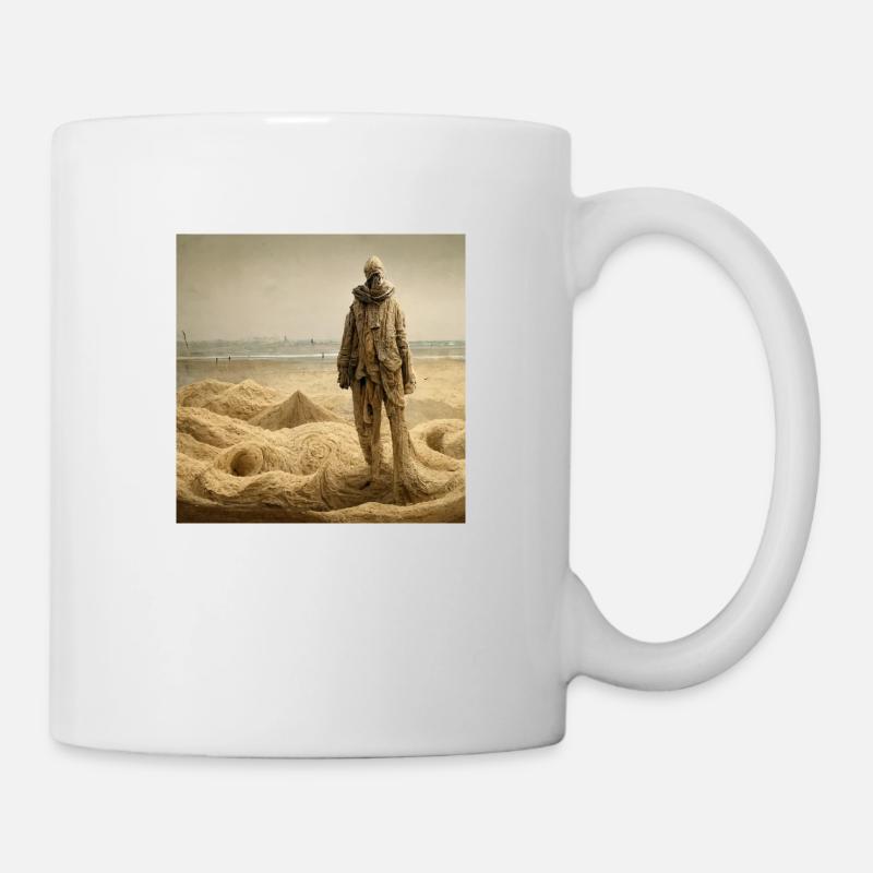 Un homme marche dans le sable - Mug blanc - blanc