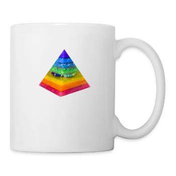 Regenbogen- Dimension Pyramide - Tasse - Weiß - Rechts
