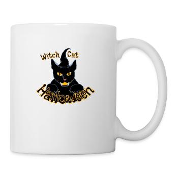 Halloween Witch Cat Spooky Black Cat Costume - Mug blanc - blanc - Droite