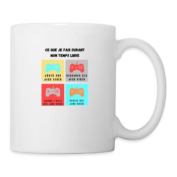 ce que je fais durant mon temps libre jeux vidéos - Mug blanc - blanc - Droite