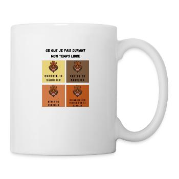 ce que je fais durant mon temps libre sanglier - Mug blanc - blanc - Droite