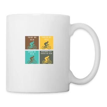 ce que je fais durant mon temps libre vélo - Mug blanc - blanc - Droite