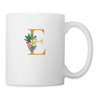 Personalisierbar Monogramm E Tropisch Botanik - Tasse - Weiß - Rechts