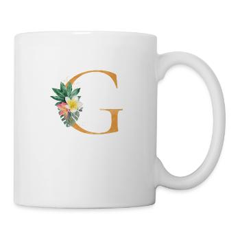 Personalisierbar Monogramm G Tropisch Botanik - Tasse - Weiß - Rechts