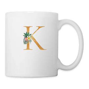 Customizable Monogram K Tropical Botany - Mug - white - Right