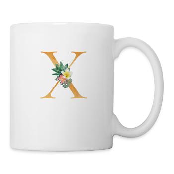 Monogramme personnalisable X Botanique tropicale - Mug blanc - blanc - Droite