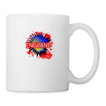 England Red White And Blue Cartoon Exclamation - Mug - white - Right