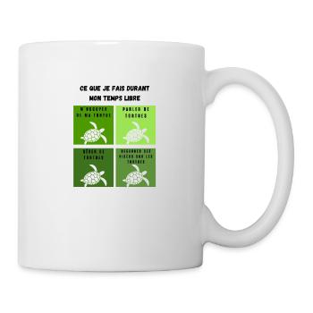 ce que je fais durant mon temps libre tortue - Mug blanc - blanc - Droite