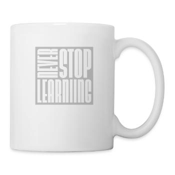never stop learning quote - Mug - white - Right