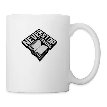 never stop learning quote - Mug - white - Right