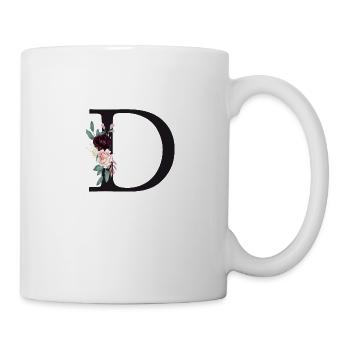 Monogramme D Floral personnalisable - Mug blanc - blanc - Droite