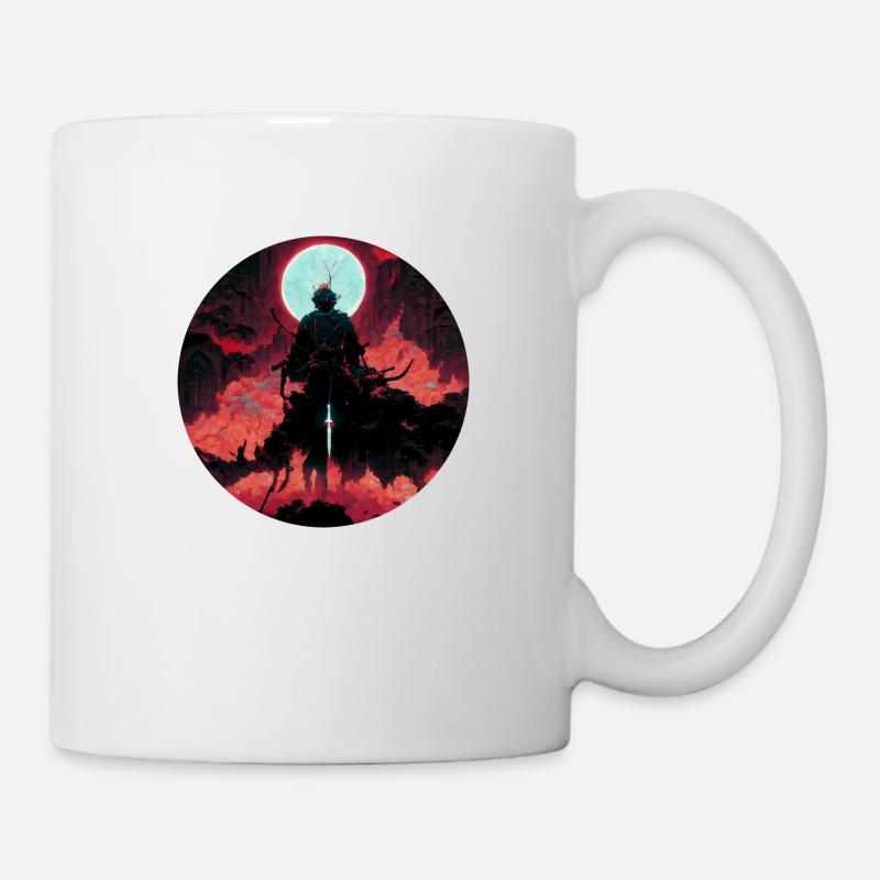 Guerrier du diable avec épée blanche - Mug blanc - blanc