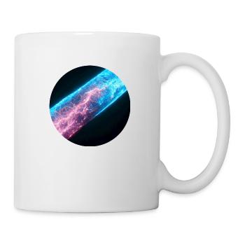 Blitz in roter und blauer Farbe - Tasse - Weiß - Rechts