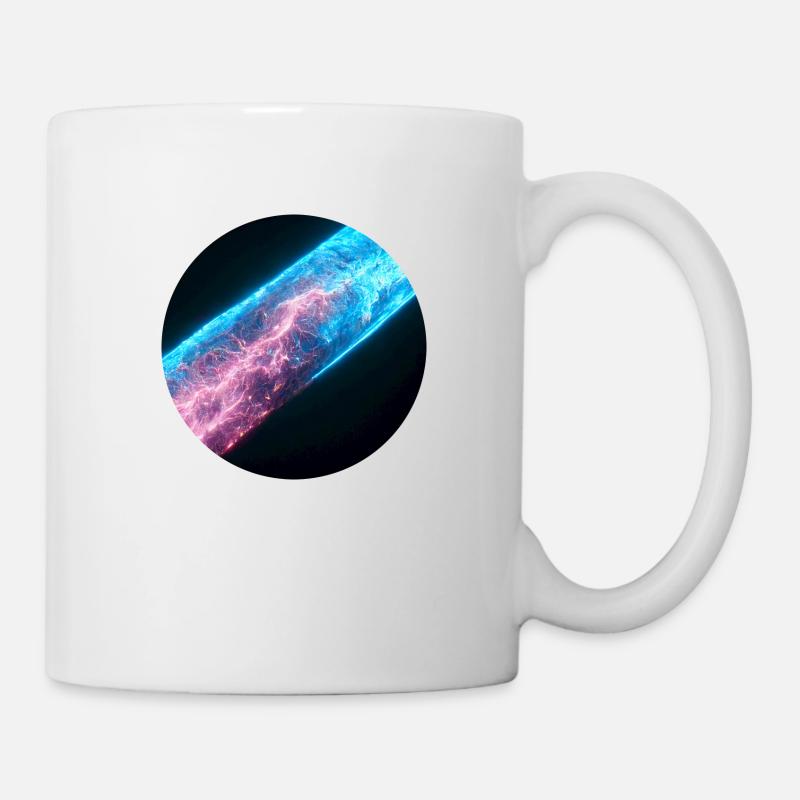 Blitz in roter und blauer Farbe - Tasse - Weiß