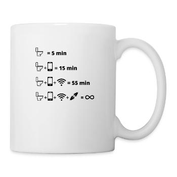 geek aux toilettes - Mug blanc - blanc - Droite