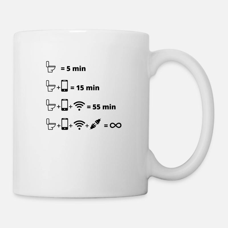geek aux toilettes - Mug blanc - blanc