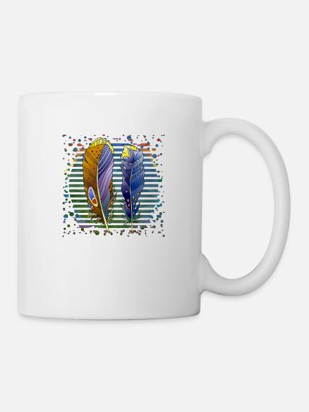 Feder - Tasse - Weiß