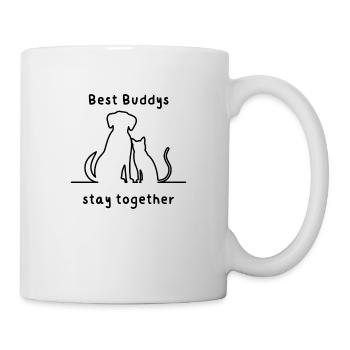 Best Buddys stay together - Tasse - Weiß - Rechts