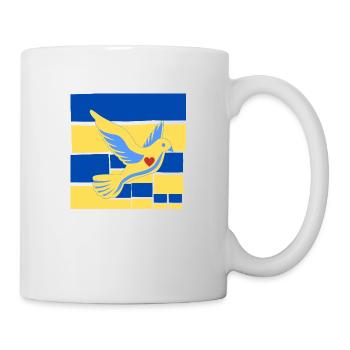 Frieden Friedenstaube auf der Ukrainischen Flagge - Tasse - Weiß - Rechts
