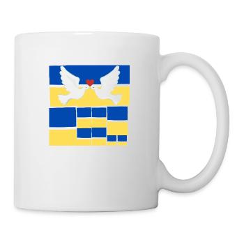 Frieden Friedenstaube auf der Ukrainischen Flagge - Tasse - Weiß - Rechts