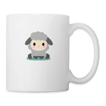 Sitzende Kawaii-Schafe - Tasse - Weiß - Rechts