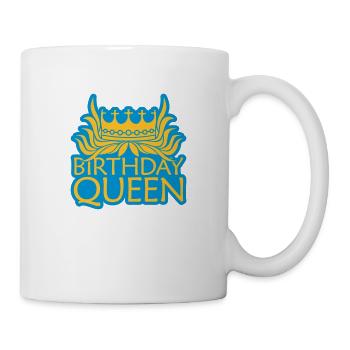 Blonde Haare Birthday Queen - Tasse - Weiß - Rechts