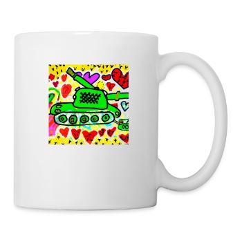 char tirant des cœurs sur les enfants - Mug blanc - blanc - Droite