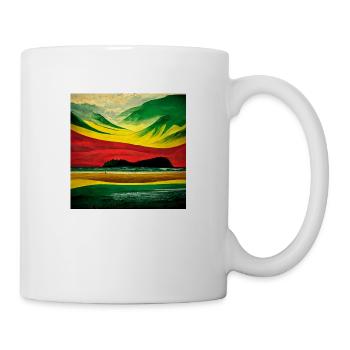 Paysage de couleur rasta sur la plage - Mug blanc - blanc - Droite