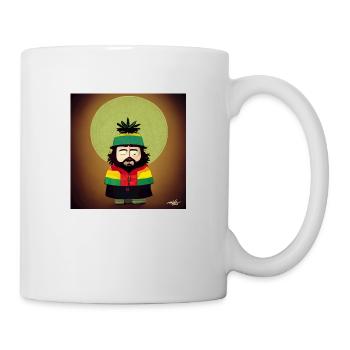 Rastafarian style cartoon - Mug - white - Right